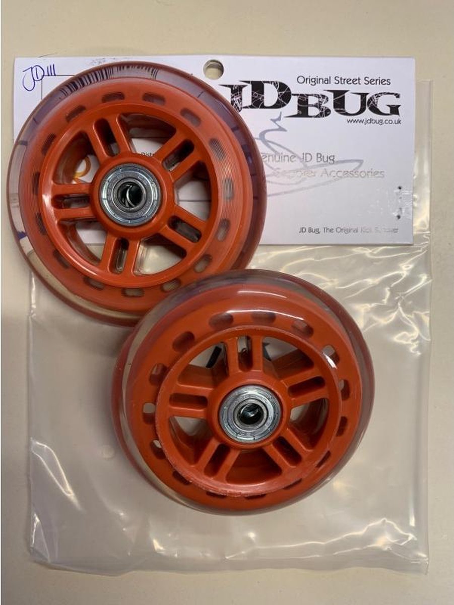 Stunt Step Reserve Wielen 100mm / 25mm | JD BUG wheels rood (2x stuks) inkl. bearings ABEC5